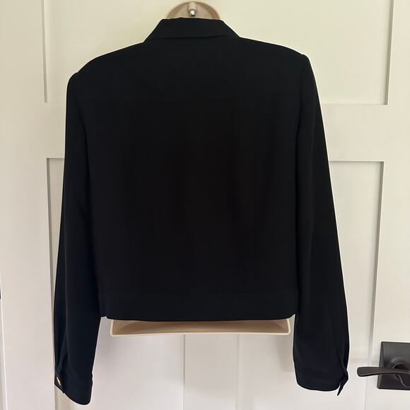 David Warren Blazer Jacket Gold Button Collared V Black Women's 6 Career Office - Picture 4 of 11